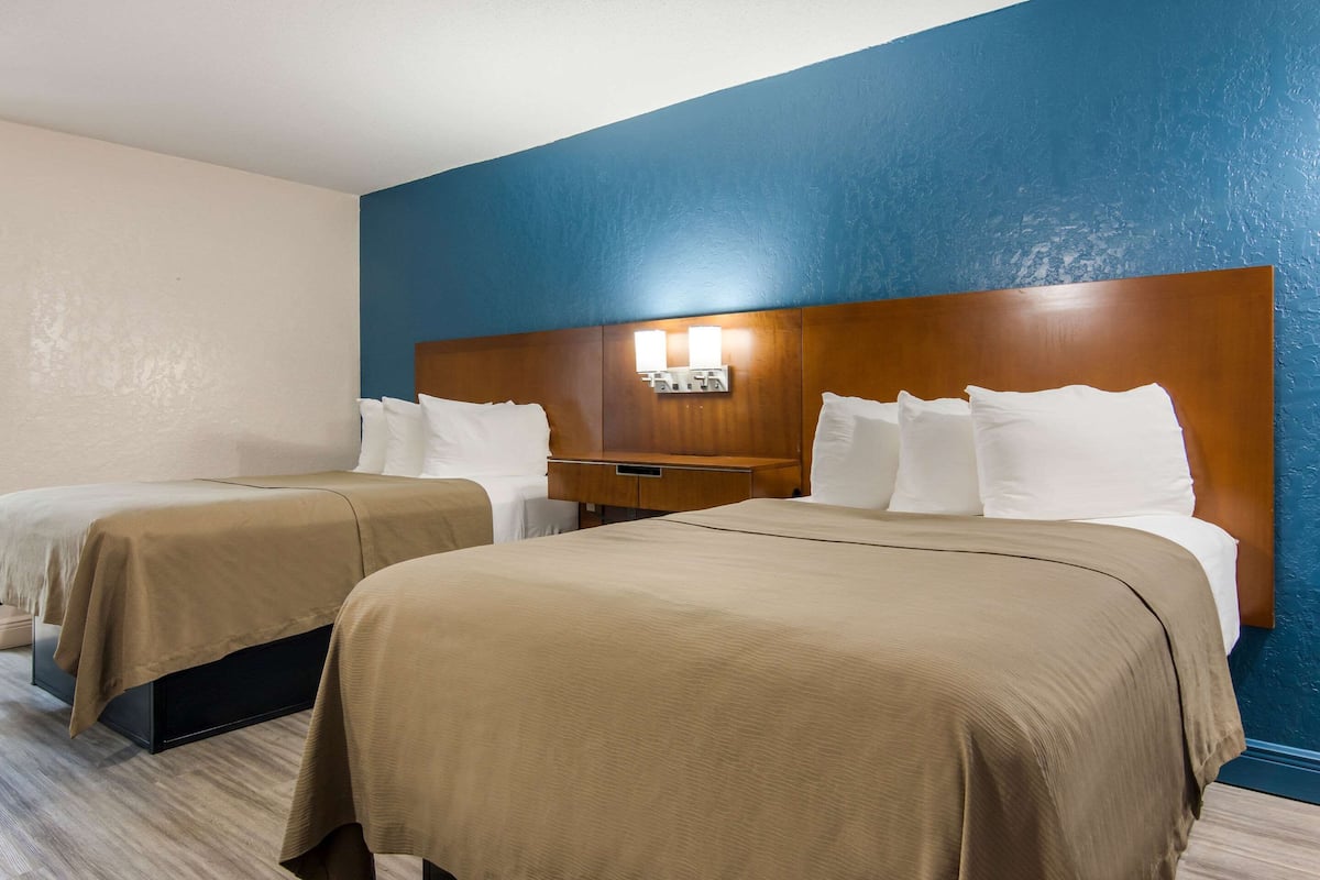 Room, 2 Double Beds, Non Smoking | Desk, blackout curtains, iron/ironing board, free WiFi