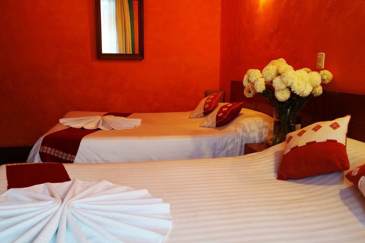 Standard Quadruple Room, 2 Double Beds | Down duvets, in-room safe, desk, laptop workspace