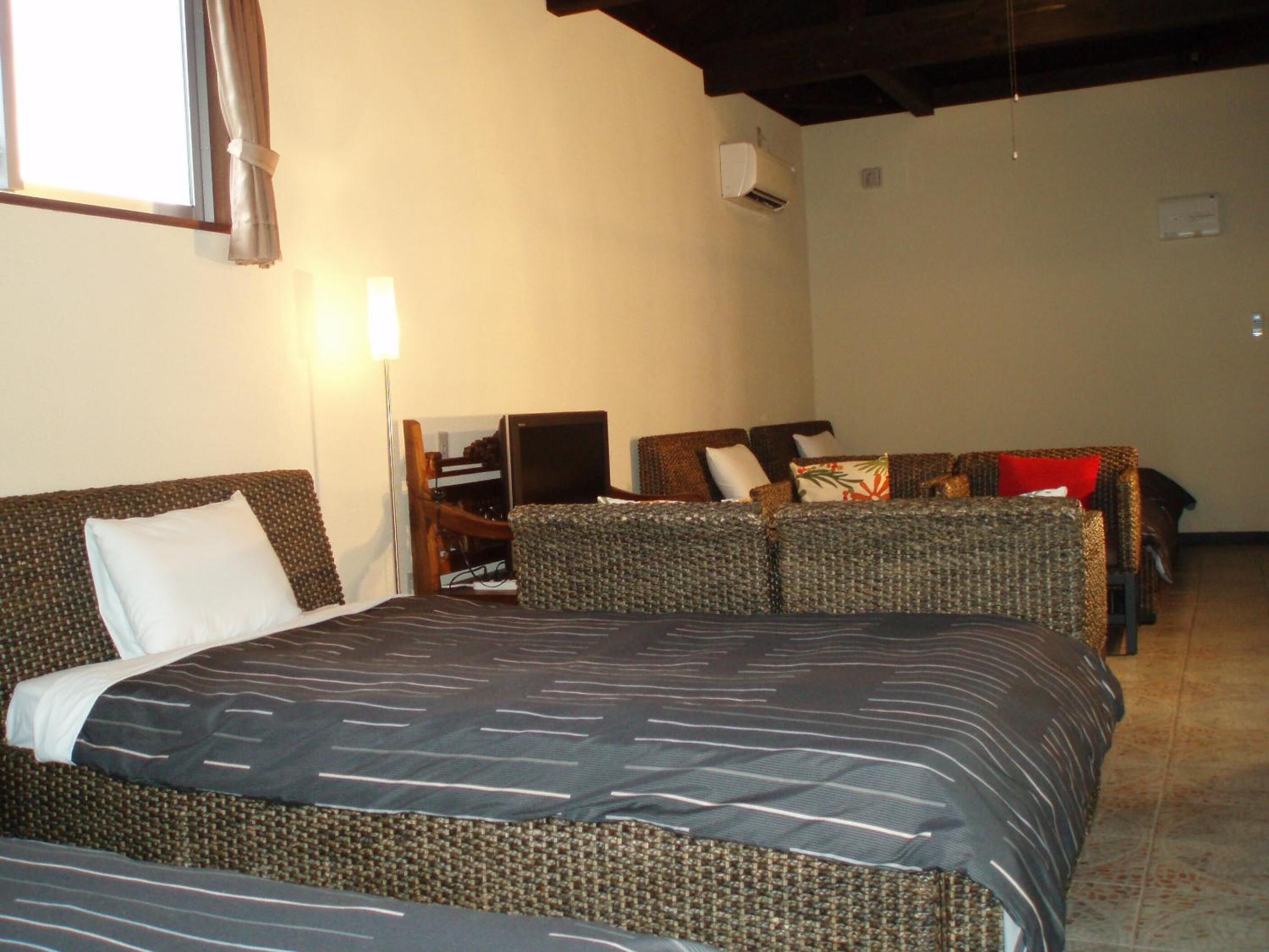 blackout curtains, iron/ironing board, free wifi, bed sheets