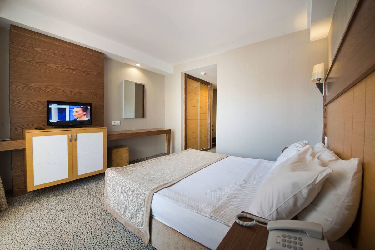 Minibar (free items), in-room safe, WiFi (surcharge), bed sheets