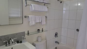 Free toiletries, hair dryer, towels