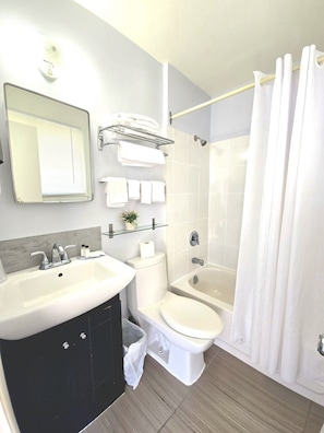Free toiletries, hair dryer, towels