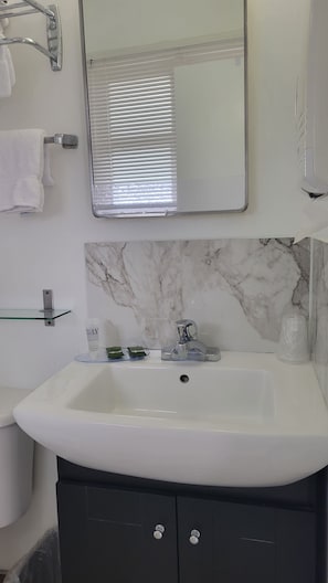 Free toiletries, hair dryer, towels
