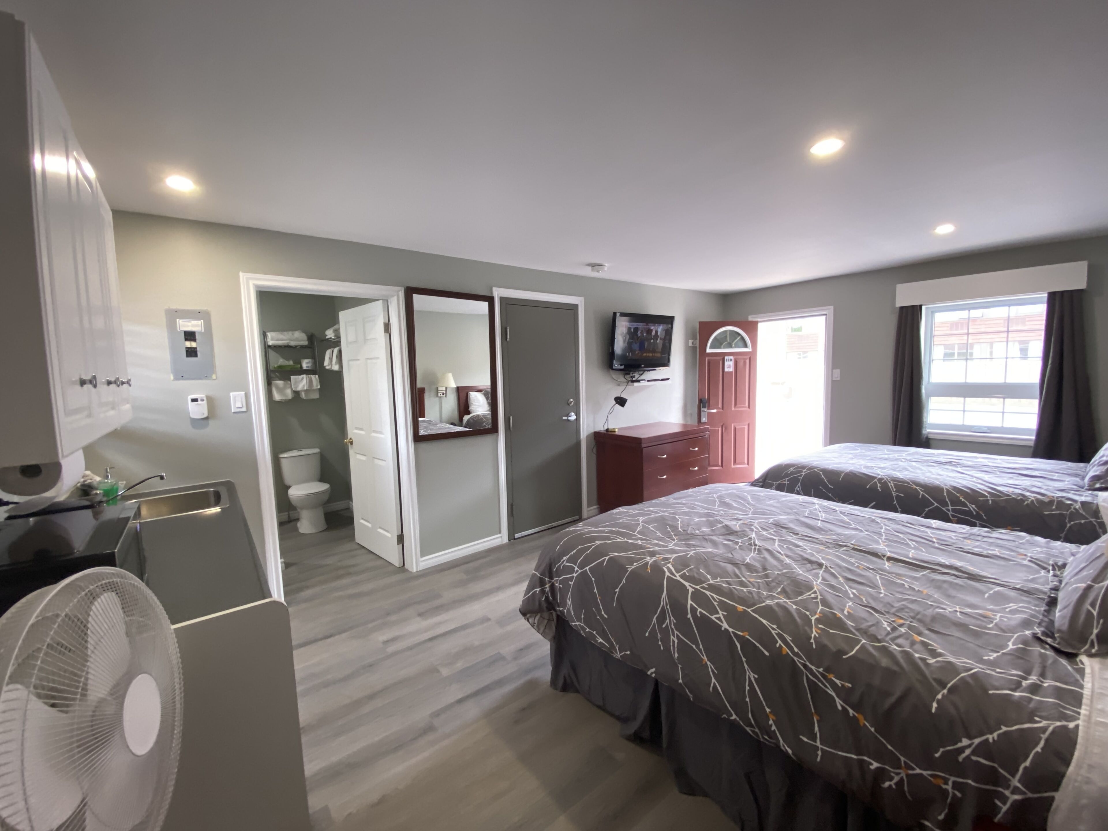 Standard Room, 2 Queen Beds | Desk, soundproofing, iron/ironing board, free wired internet