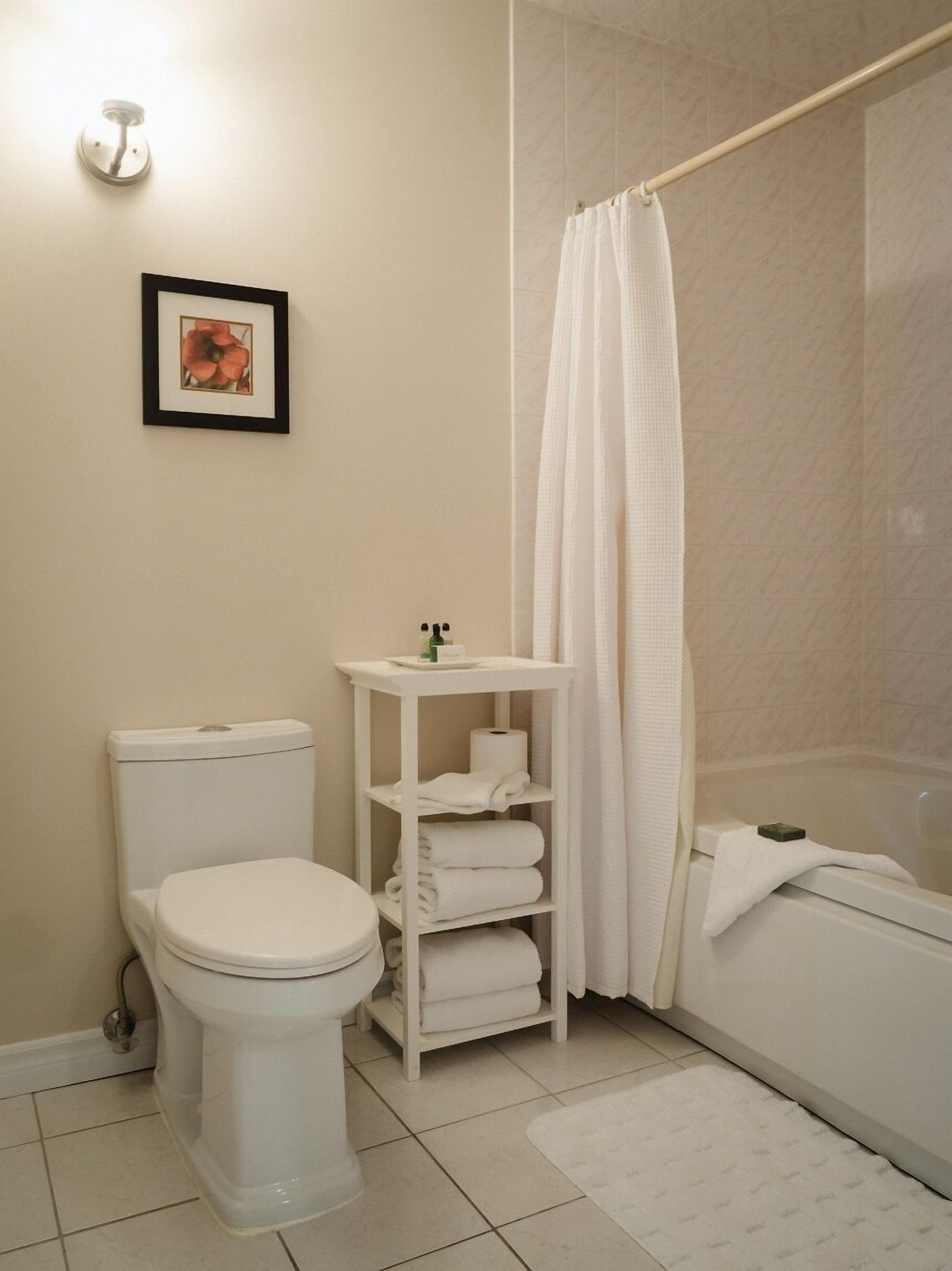 executive suite | bathroom | combined shower/bathtub, designer toiletries, hair dryer, towels