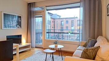 Apartment, 1 Bedroom, Sauna (2 persons) | Living area | Flat-screen TV