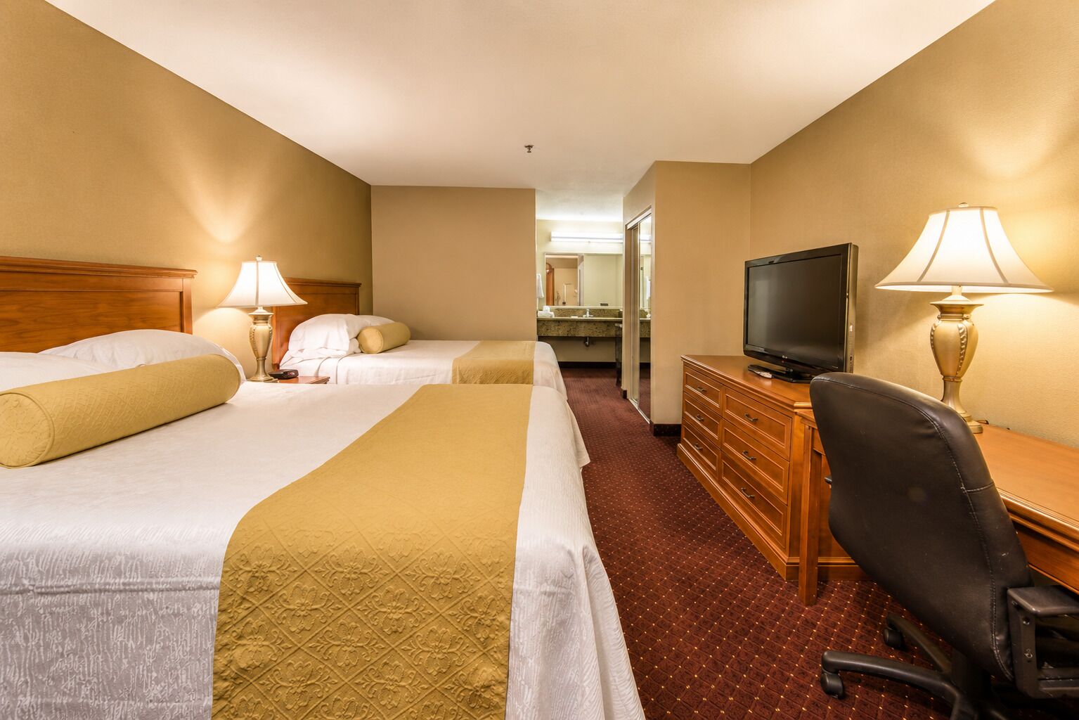 Standard Room, 2 Queen Beds | Premium bedding, pillowtop beds, desk, blackout drapes
