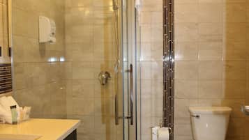 Hair dryer, bathrobes, towels