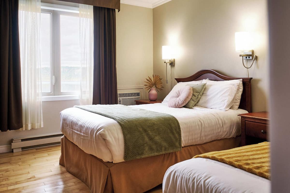 1 bedroom, desk, blackout curtains, iron/ironing board