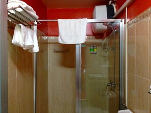 Bathroom shower - River Dolphin Hotel (Kratie)