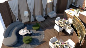 Breakfast, dinner served; international cuisine, al fresco dining 