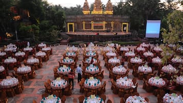 Outdoor banquet area