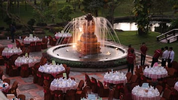Outdoor banquet area