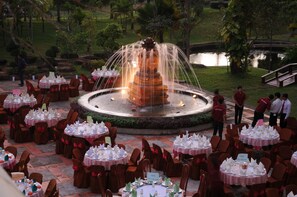 Outdoor banquet area