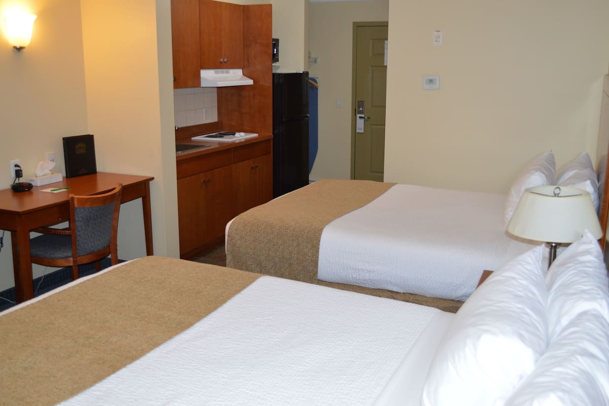 Standard Room, 2 Queen Beds, Kitchenette | Iron/ironing board, free WiFi, bed sheets, wheelchair access