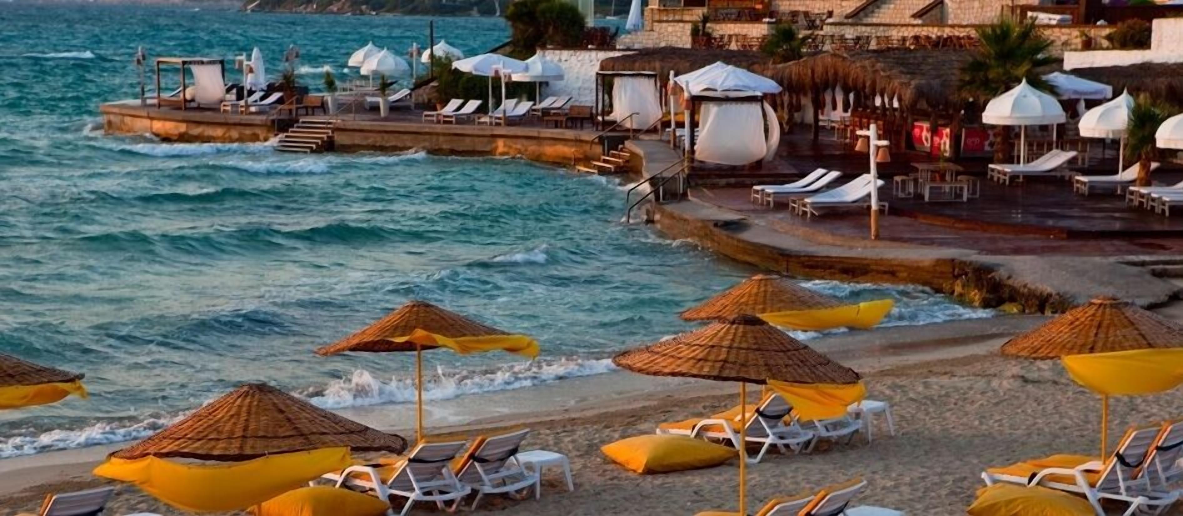 Privatstrand, Cabañas (kostenlos), Liegestühle, Sonnenschirme