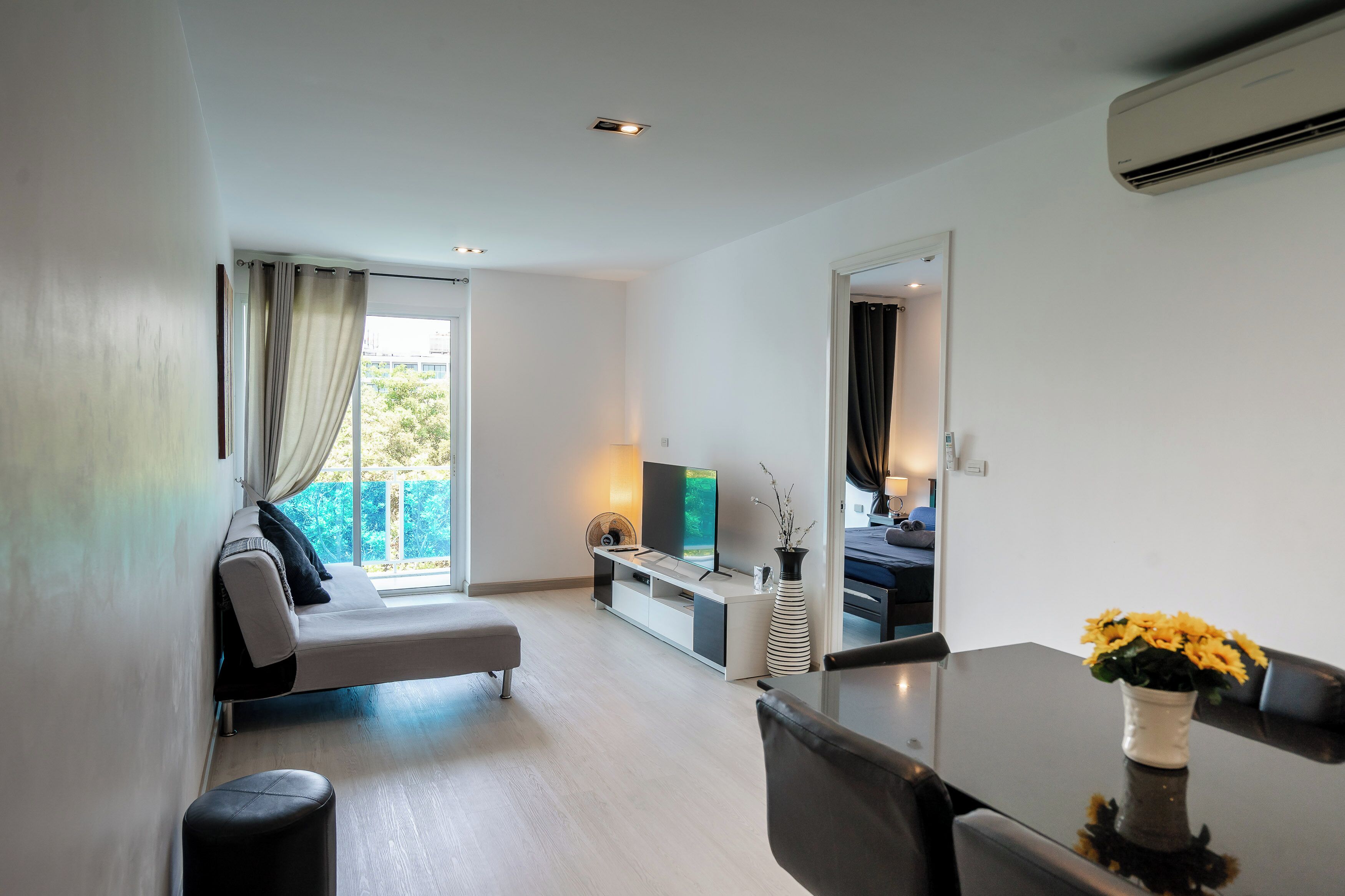 Televisión de pantalla plana, reproductor de DVD