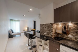 Apartment | Private kitchen | Full-sized fridge, microwave, stovetop, coffee/tea maker - My Resort Beach Apartment (Hua Hin)