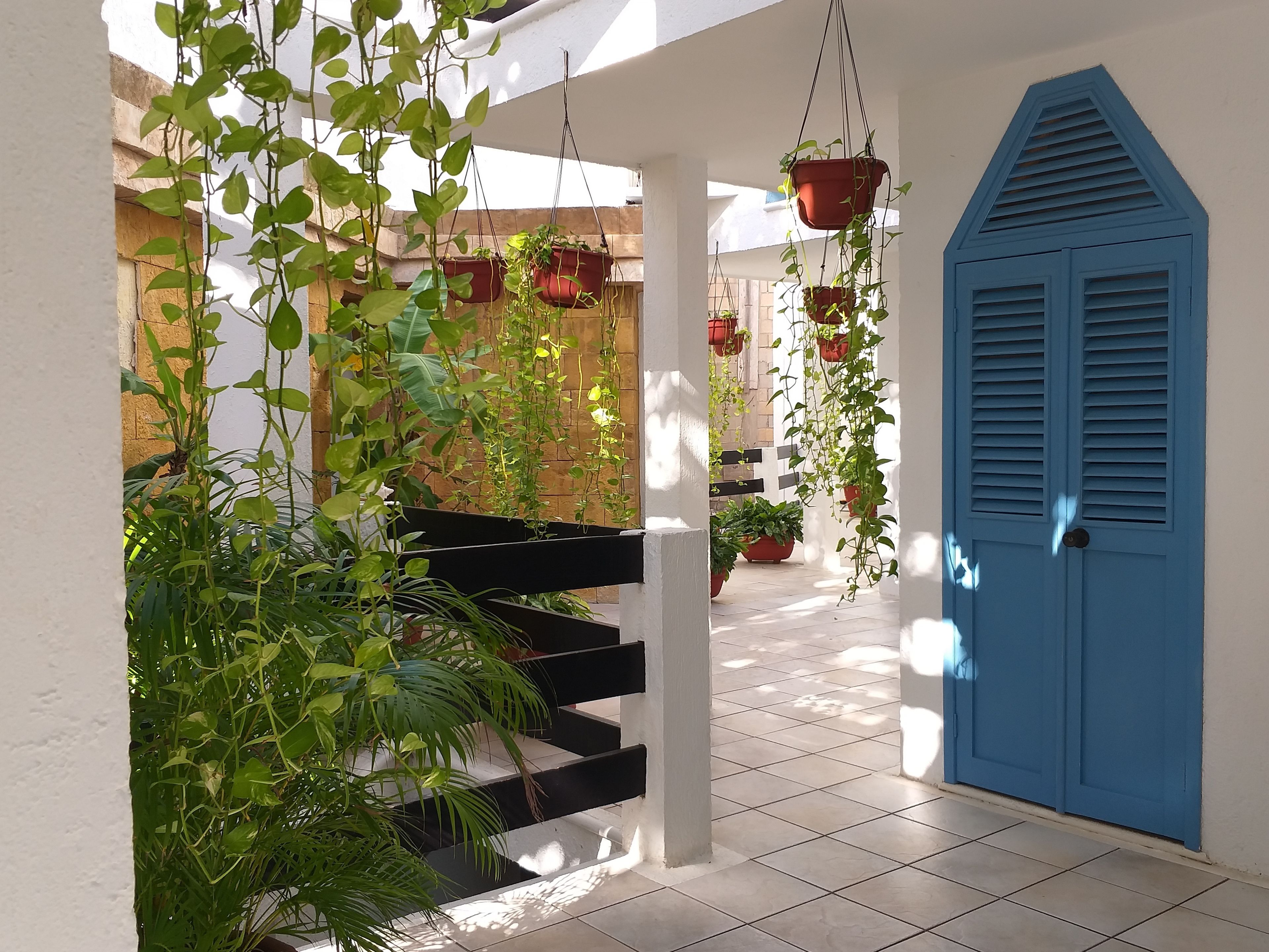 standard room, 2 double beds, garden area | in-room safe, bed sheets