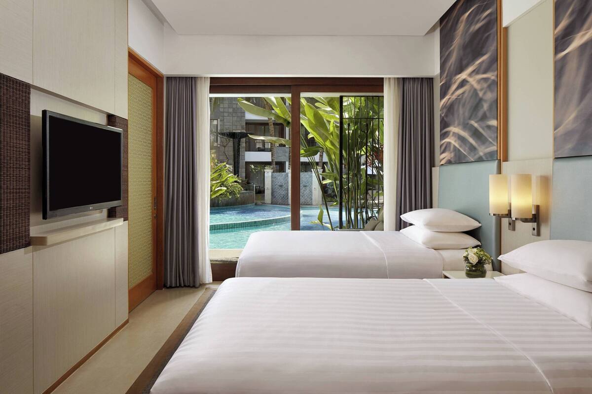 Room, 2 Katil Bujang (Single), Terrace, Poolside (View) | Kolam renang | Kolam renang terbuka, kabana percuma, payung kolam 