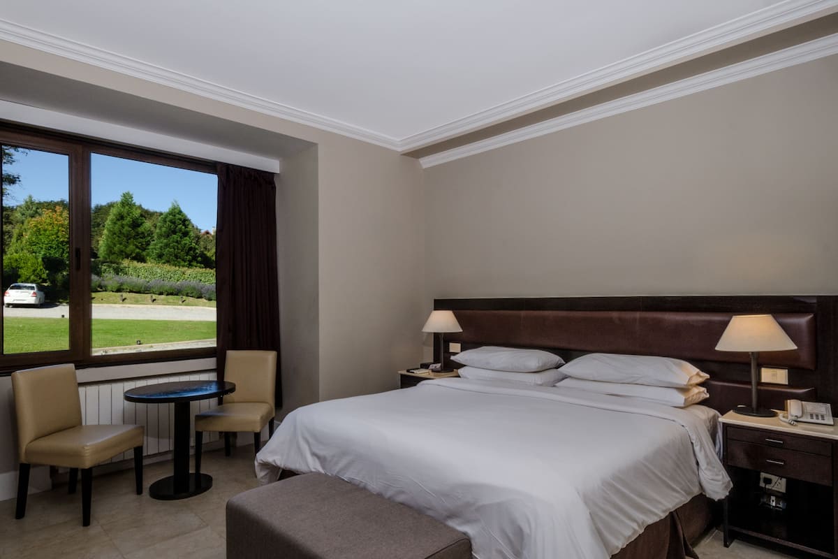 Habitación clásica, 1 cama Queen size, vista a la montaña | Sábanas de algodón egipcio, ropa de cama de alta calidad y edredón