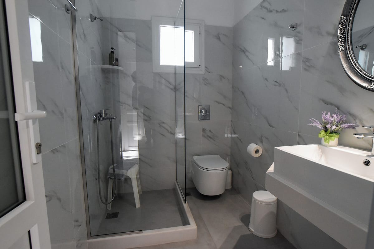 double or twin room | bathroom | shower, hair dryer, towels