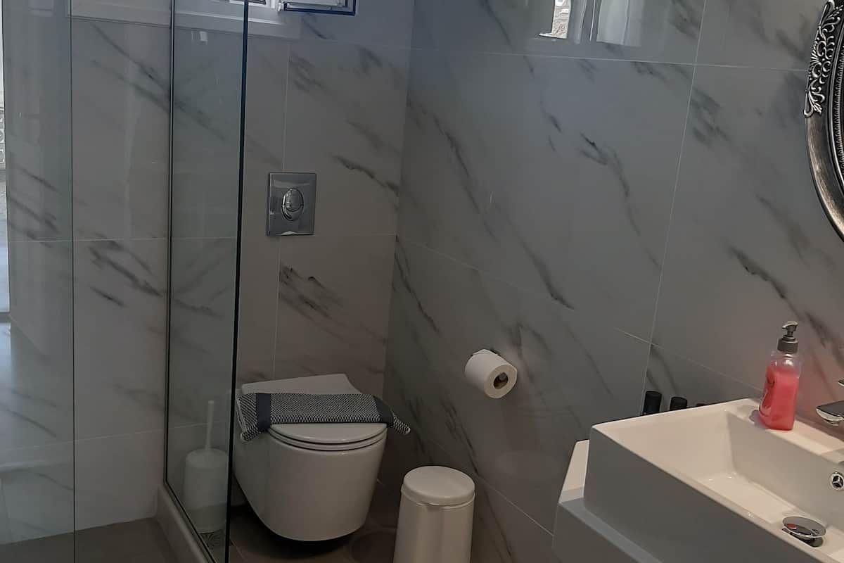 double or twin room | bathroom | shower, hair dryer, towels