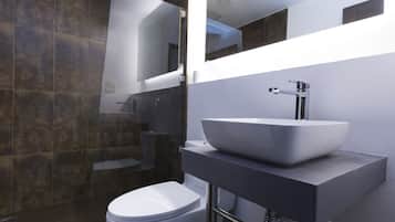 Deluxe Double Room, 1 Queen Bed, Private Bathroom, City View | Bathroom | Shower, free toiletries, hair dryer, towels