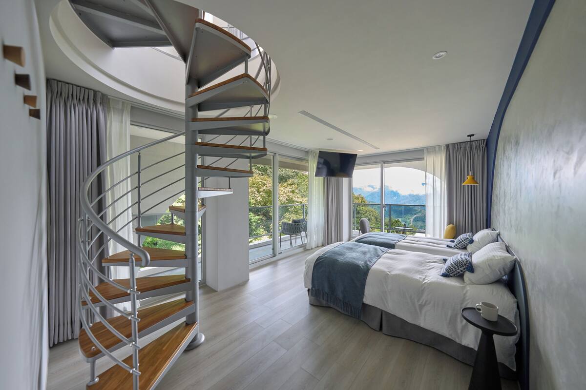 classic quadruple room, mountain view, mezzanine | down duvets, blackout curtains, free wifi