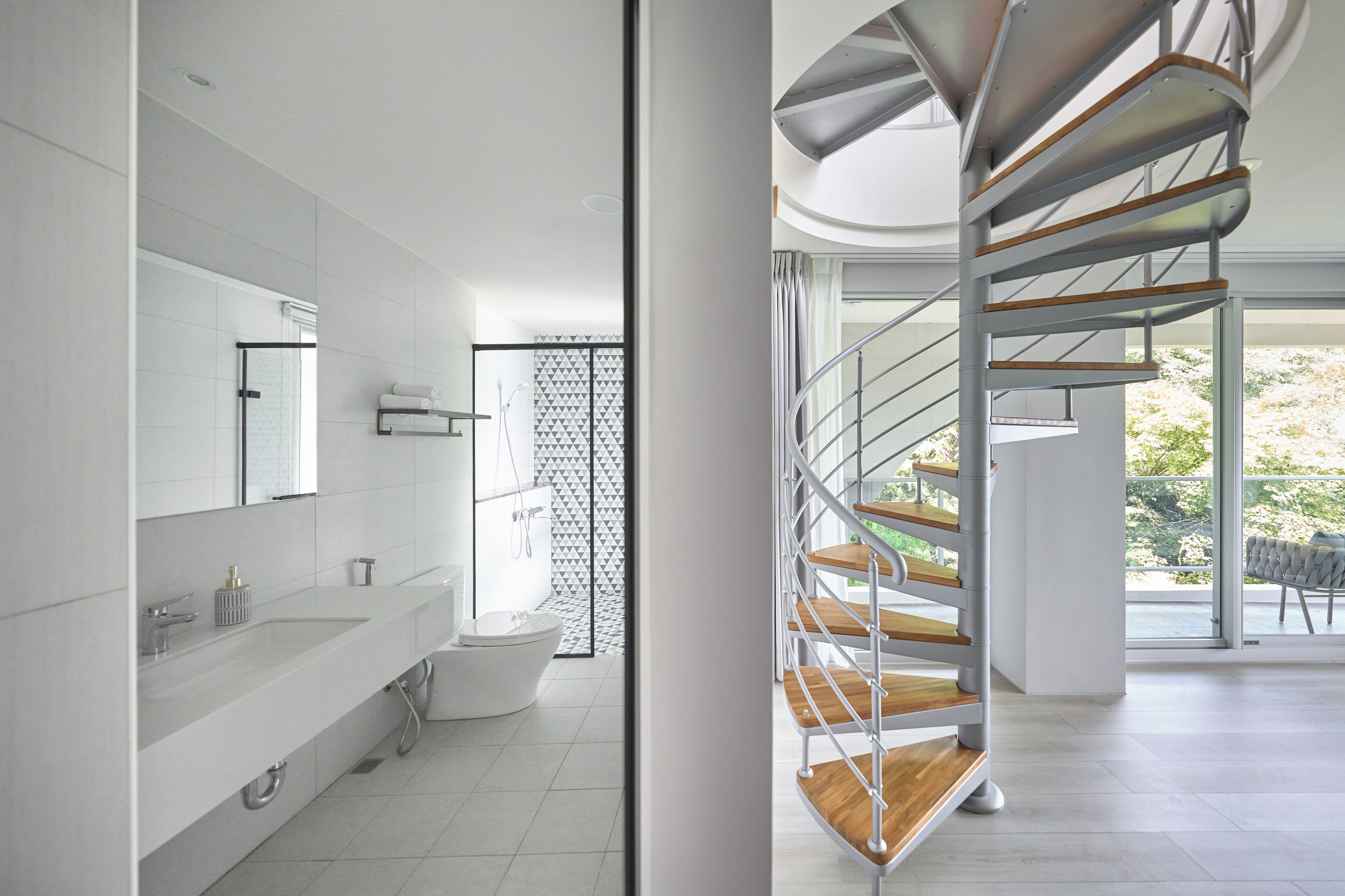 classic quadruple room, mountain view, mezzanine | bathroom | shower, rainfall showerhead, free toiletries, hair dryer