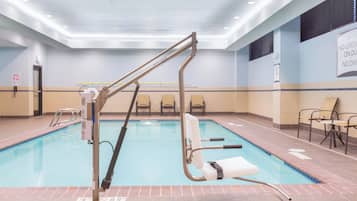 Indoor pool, open 8:30 AM to 11:00 PM, sun loungers