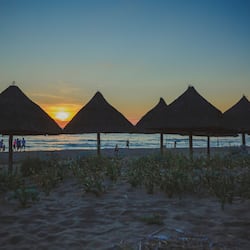 On the beach, free beach shuttle, sun loungers, beach umbrellas
