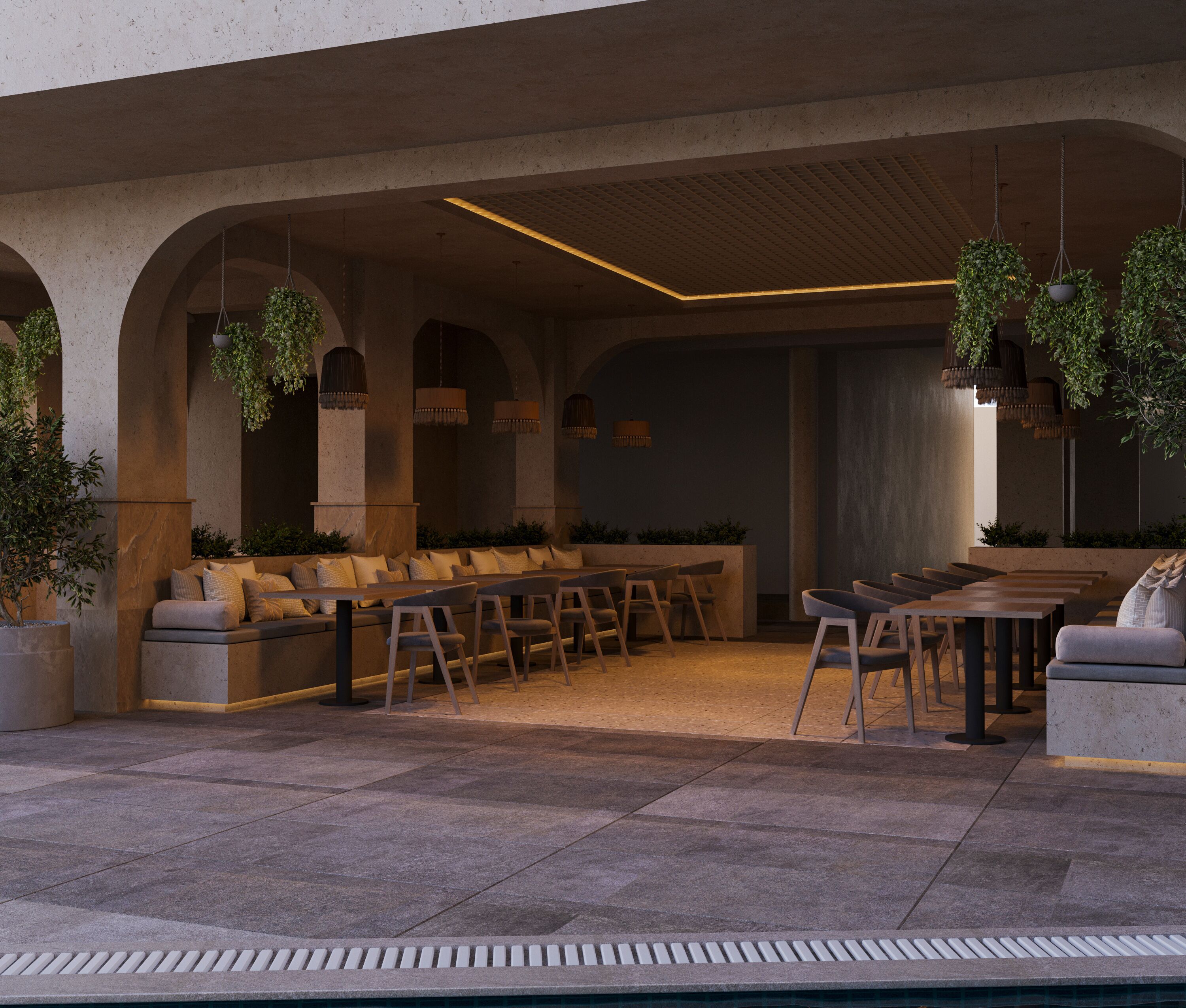 بار بجانب حمام السباحة