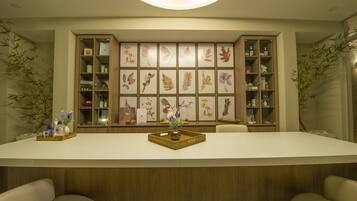 Salas para tratamentos a dois, tratamentos corporais, aromaterapia