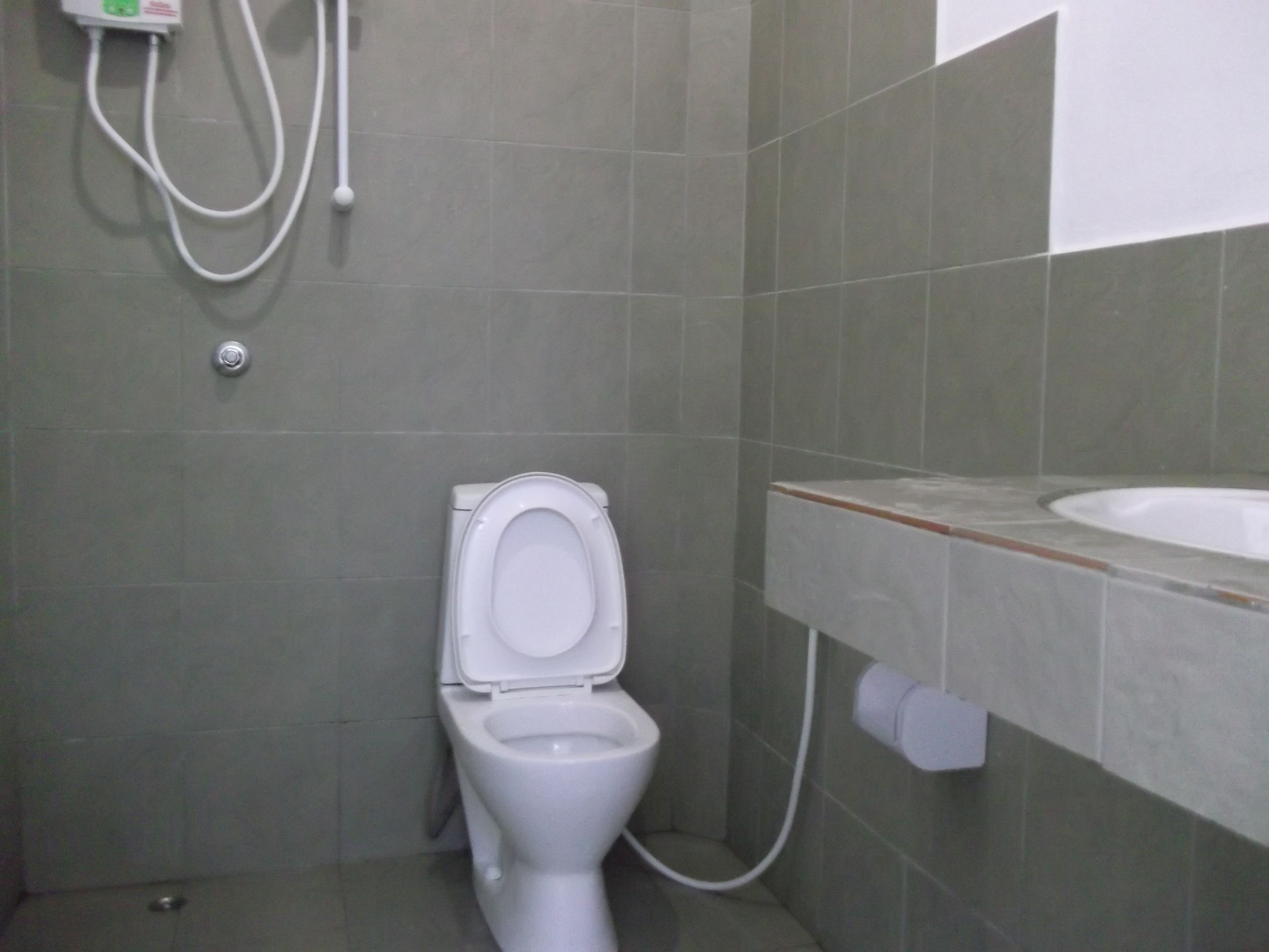 shower, towels, soap, toilet paper