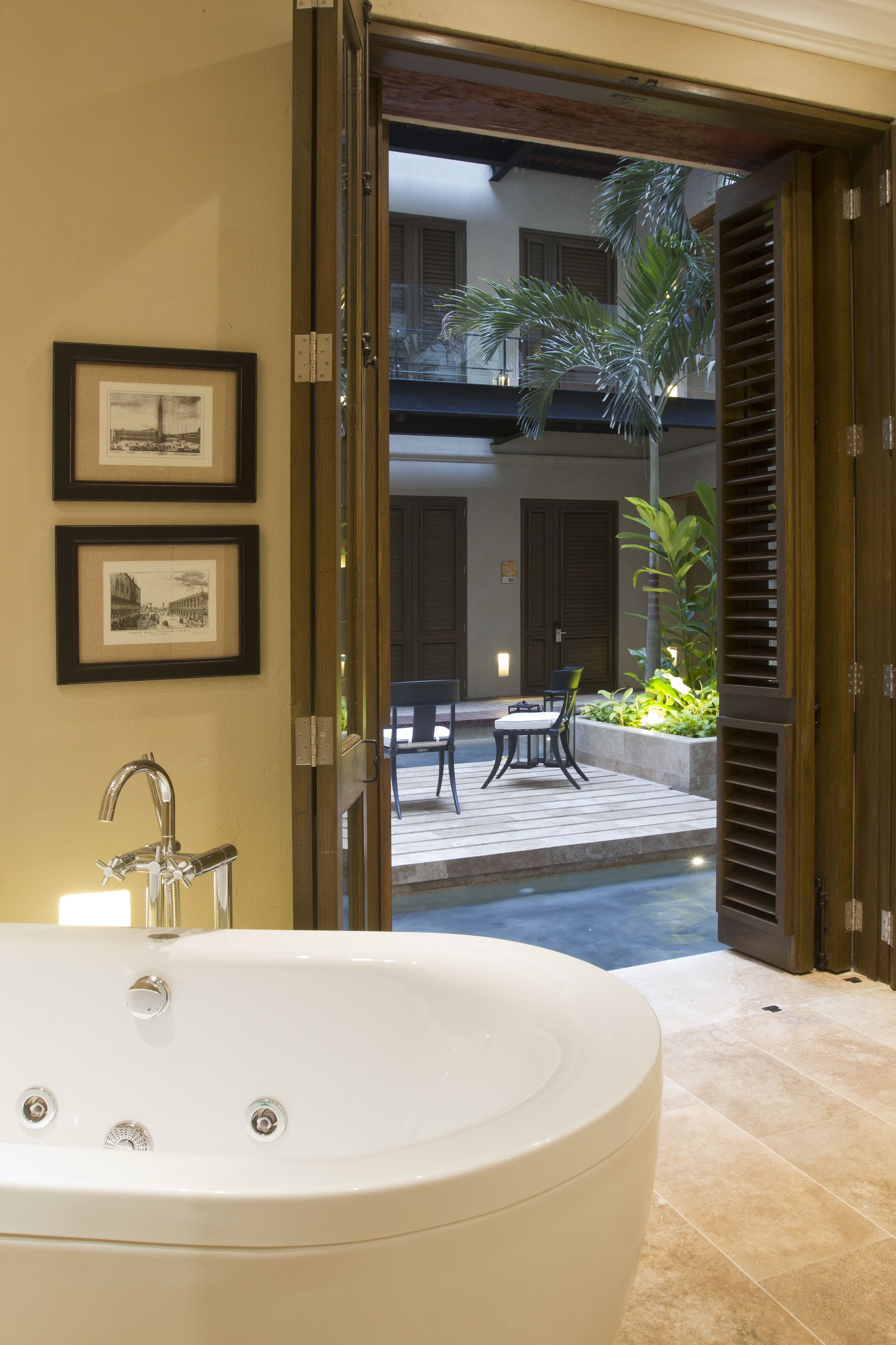 classic suite | bathroom | shower, rainfall showerhead, designer toiletries, hair dryer