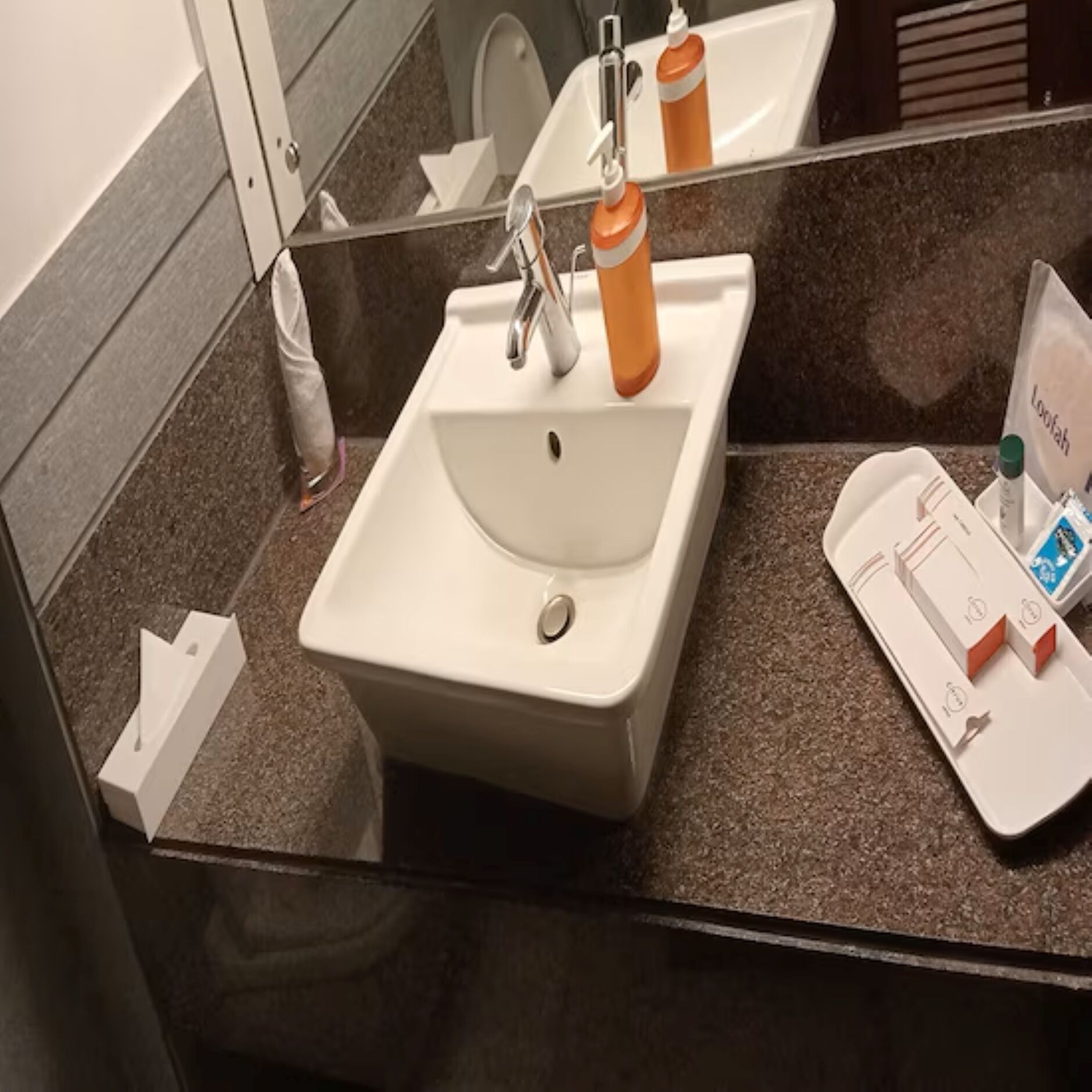 deluxe double room | bathroom | free toiletries, hair dryer, slippers, towels