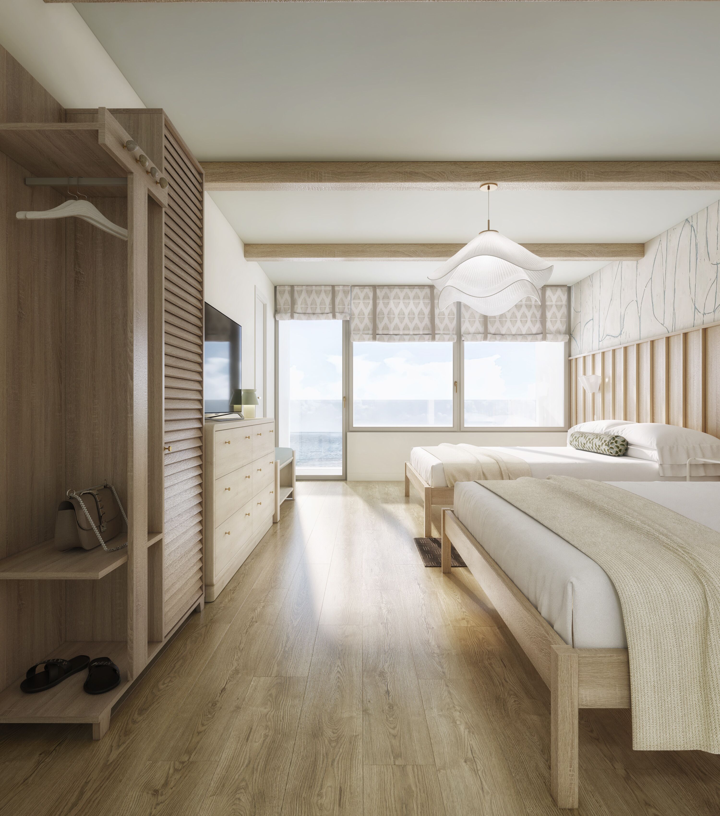 Standard Room, 2 Queen Beds, Balcony, Ocean View | Premium bedding, in-room safe, desk, laptop workspace