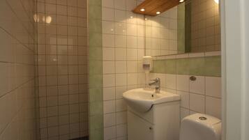 A bathroom with a white sink, a mirror, and a toilet.