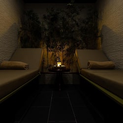 Een sauna, een stoombad, een Turks bad/hammam, lichaamsbehandelingen