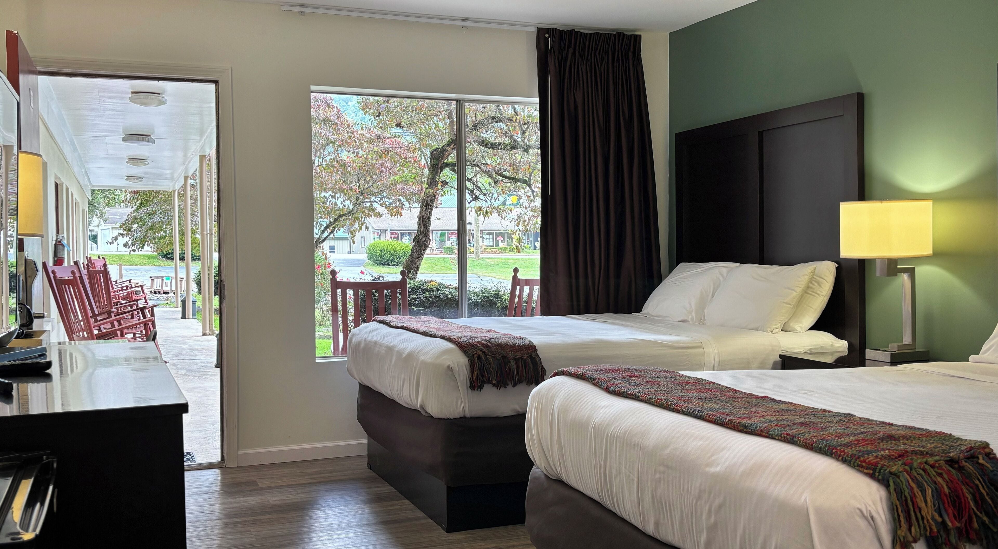 Deluxe Room, 2 Queen Beds, Non Smoking | Desk, blackout drapes, free WiFi, bed sheets