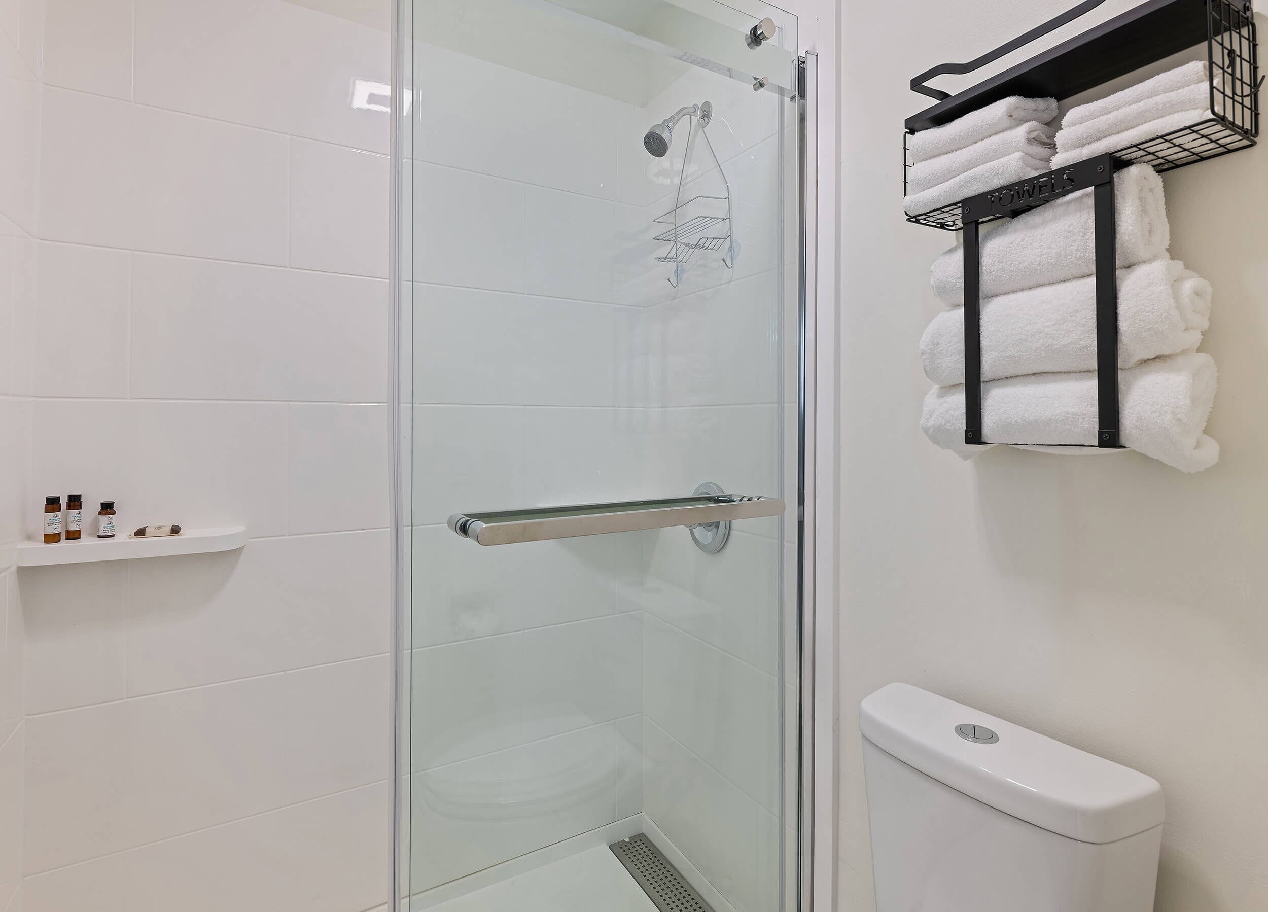 Deluxe Room, 1 King Bed, Non Smoking | Bathroom | Combined shower/tub, free toiletries, hair dryer, towels