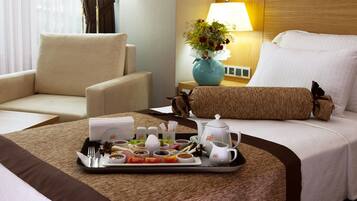 Ropa de cama de alta calidad y minibar