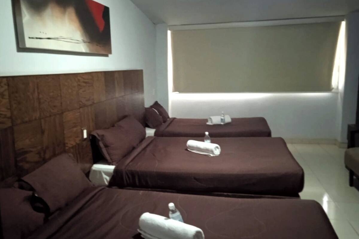 Habitación triple | Ropa de cama de alta calidad, edredones de plumas, caja fuerte