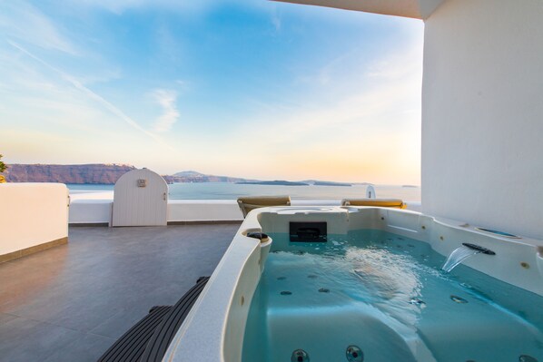 Pure Suite, Hot Tub, Caldera View | Terrace/patio - Santorini Secret Suites & Spa (Santorini)