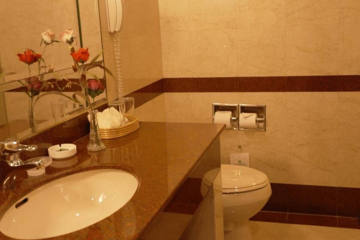 free toiletries, hair dryer, bathrobes, slippers