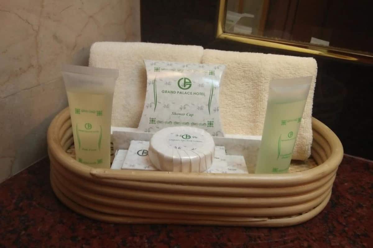 free toiletries, hair dryer, bathrobes, slippers