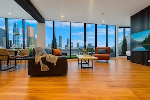 Signature Two Bedroom Penthouse | Living area - Aura on Flinders Serviced Apartments (Melbourne)