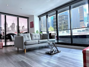 32-inch flat-screen TV with digital channels, TV