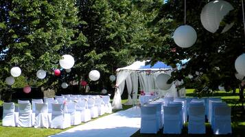 Outdoor wedding area